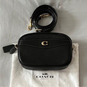 Coach Black Pebbled Leather Crossbody Bag